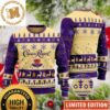 Crown Royal Big Logo Signature Purple Chevron Snowflakes Knitting Christmas Ugly Sweater