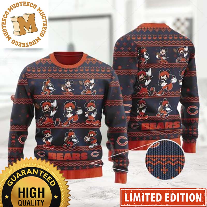 Cute Mickey Mouse Chicago Bears Funny Disney Ugly Christmas Sweater Cute Mickey Mouse Chicago Bears Funny Disney Ugly Christmas Sweater