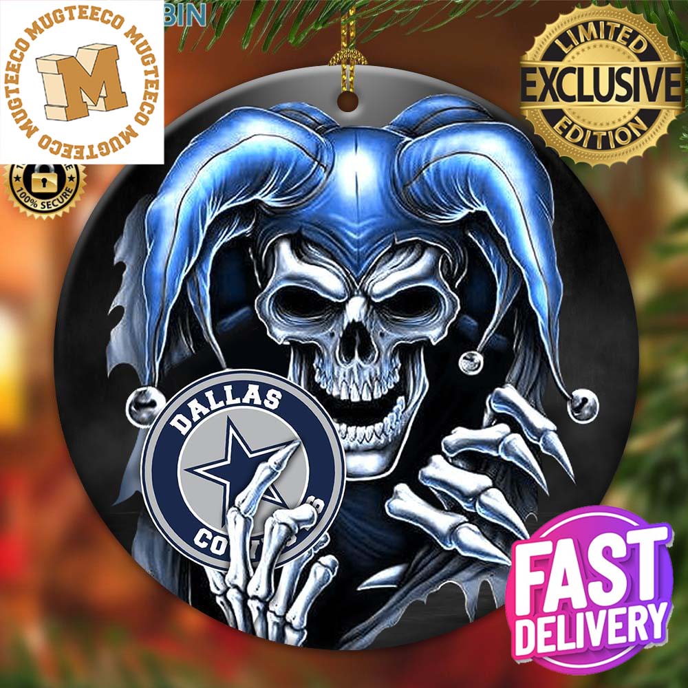 Dallas Cowboy NFL Skull Joker Xmas Gifts Personalized Christmas Tree Decorations Ornament Dallas Cowboy NFL Skull Joker Xmas Gifts Personalized Christmas Tree Decorations Ornament