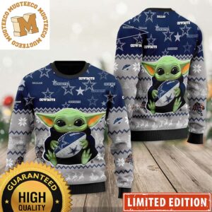 Dallas Cowboys Baby Yoda Hug The Cowboys Cute Ugly Christmas Sweater