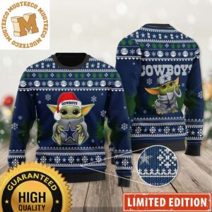 Dallas Cowboys Baby Yoda NFL Custom Name Fans Gifts Ugly Chirstmas Sweater