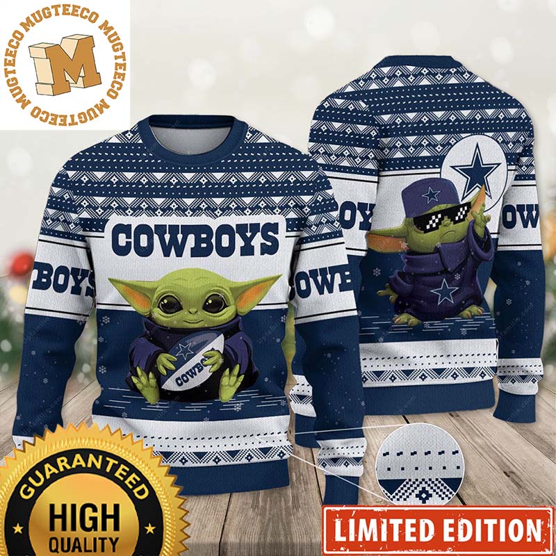 Dallas Cowboys Cool Baby Yoda 2023 Holiday Gifts Ugly Christmas Sweater Dallas Cowboys Cool Baby Yoda 2023 Holiday Gifts Ugly Christmas Sweater
