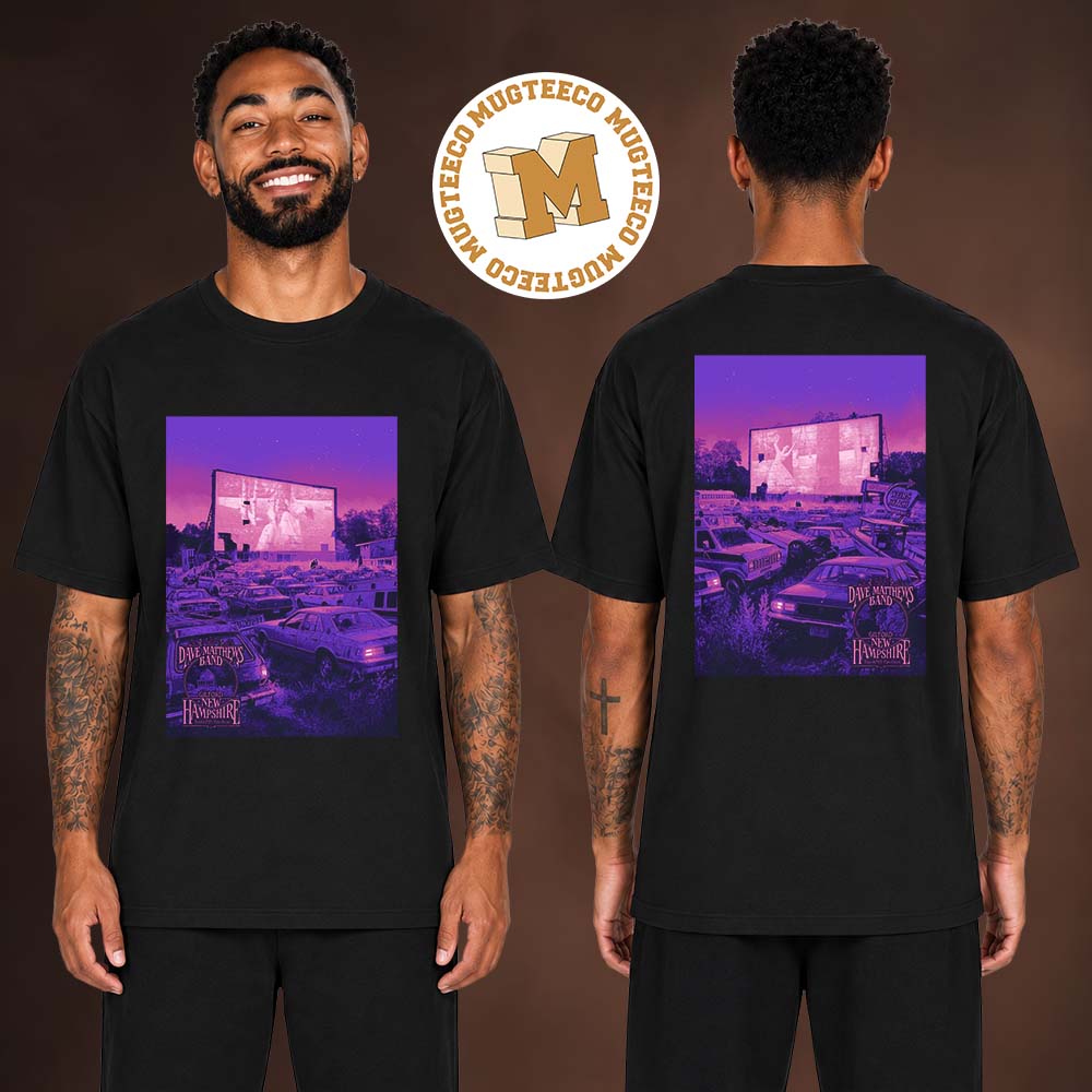 Dave Matthews Band Gilford NH Night One And Two Event Poster At BankNH Pavilion On July 14 2026 Two Sided Unisex T Shirt Dave Matthews Band Gilford NH Night One And Two Event Poster At BankNH Pavilion On July 14 2026 Two Sided Unisex T Shirt