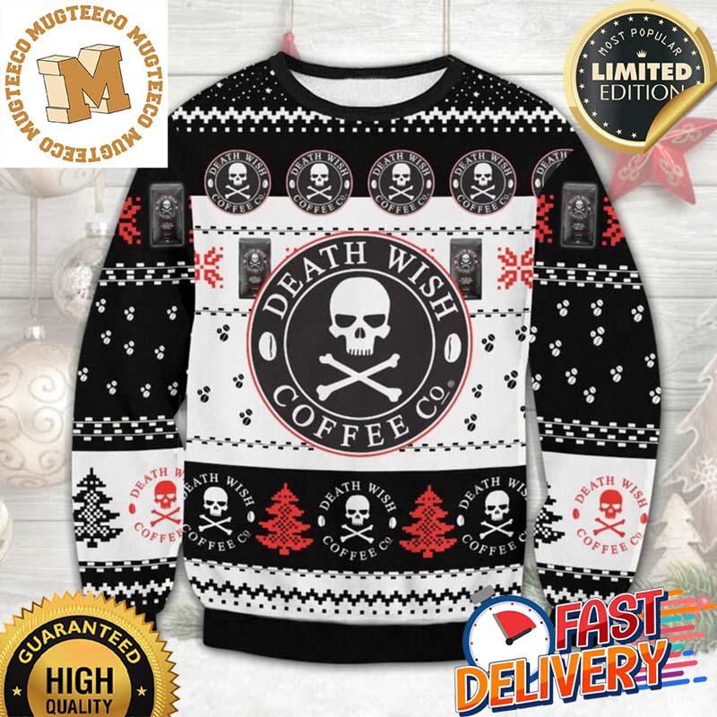 Death Wish Coffee Co Ugly Christmas Sweater For Holiday 2023 Xmas Gifts Death Wish Coffee Co Ugly Christmas Sweater For Holiday 2023 Xmas Gifts