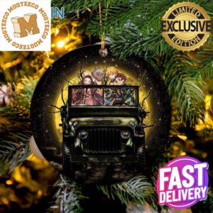 Demon Slayer Anime Funny Moonlight Jeep Christmas Decorations Ornament