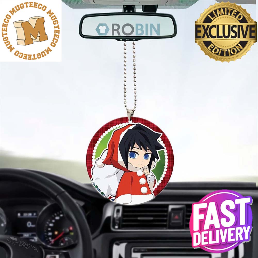 Demon Slayer Giyu Tomioka Santa Christmas Car Decorations Ornament Demon Slayer Giyu Tomioka Santa Christmas Car Decorations Ornament