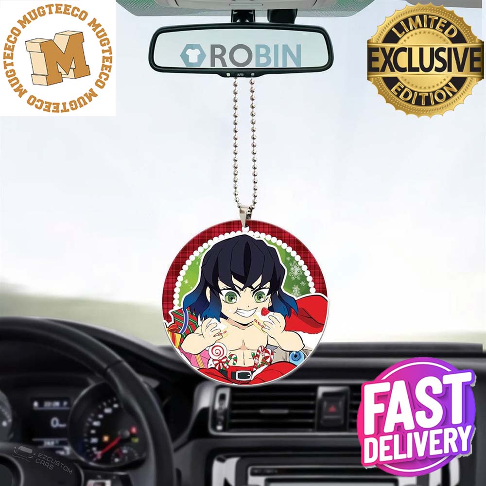 Demon Slayer Inosuke Hashibira Santa Christmas Car Decorations Ornament Demon Slayer Inosuke Hashibira Santa Christmas Car Decorations Ornament