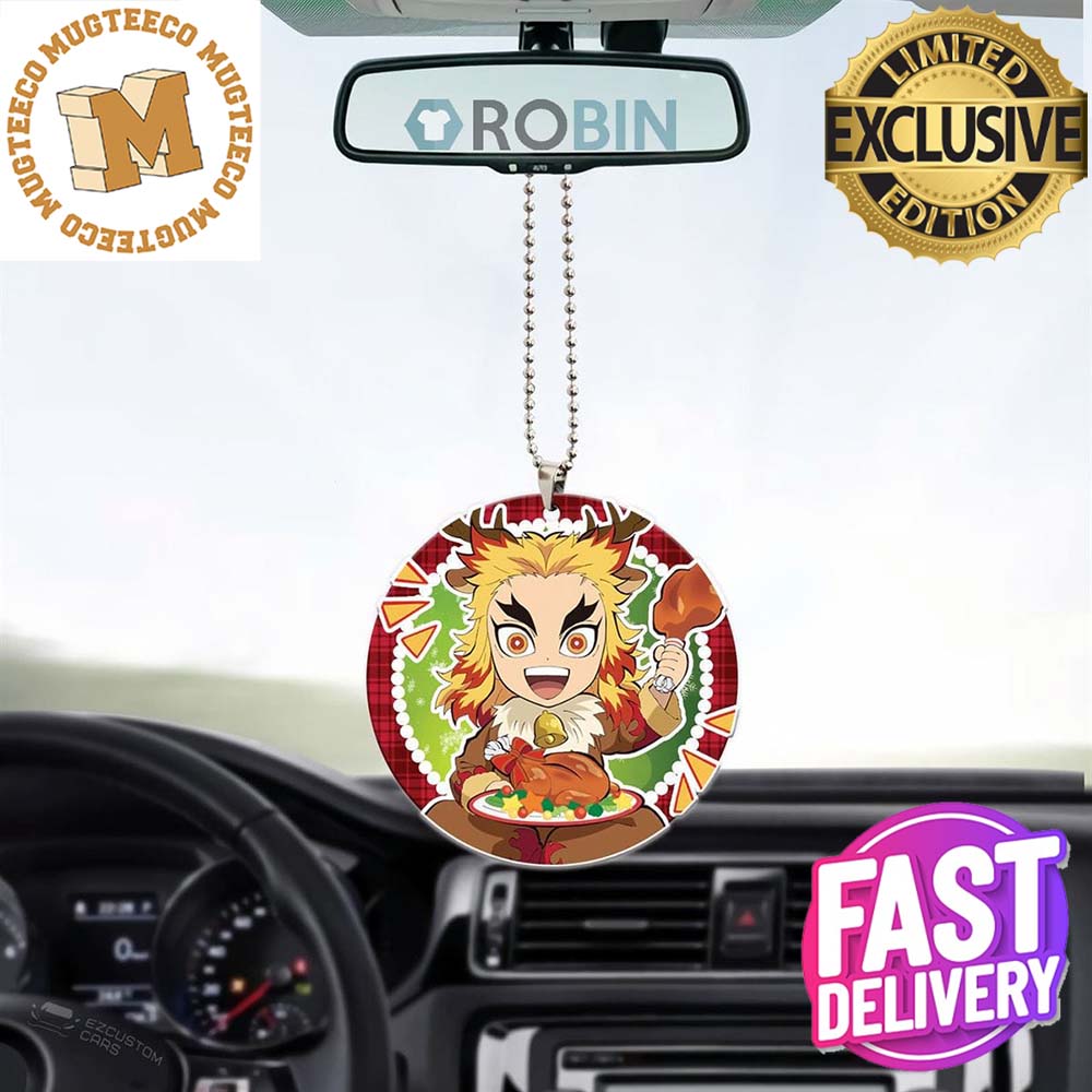 Demon Slayer Kyojuro Rengoku Personalized Christmas Car Ornament Demon Slayer Kyojuro Rengoku Personalized Christmas Car Ornament