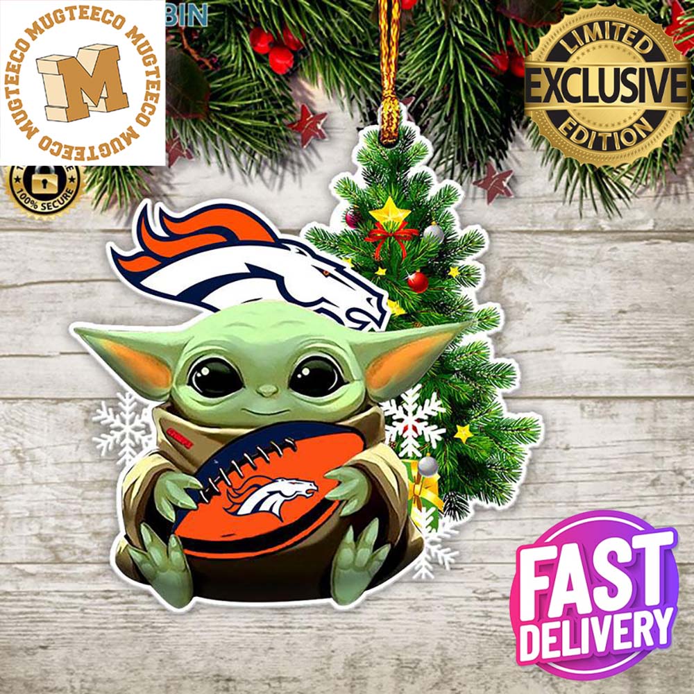 Denver Broncos Baby Yoda NFL Christmas Tree Decorations Ornament Denver Broncos Baby Yoda NFL Christmas Tree Decorations Ornament