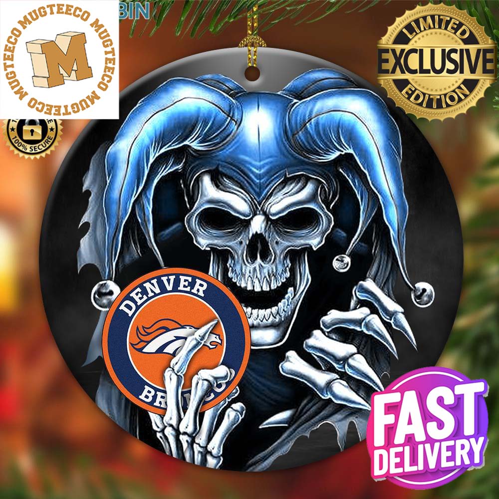 Denver Broncos NFL Skull Joker Personalized Christmas Tree Decorations Ornament Denver Broncos NFL Skull Joker Personalized Christmas Tree Decorations Ornament