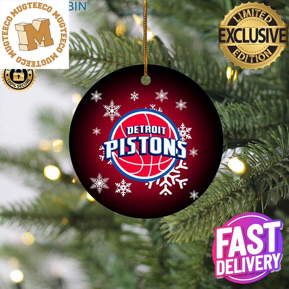 Detroit Pistons NBA Personalized Merry Christmas Ceramic Ornament Detroit Pistons NBA Personalized Merry Christmas Ceramic Ornament