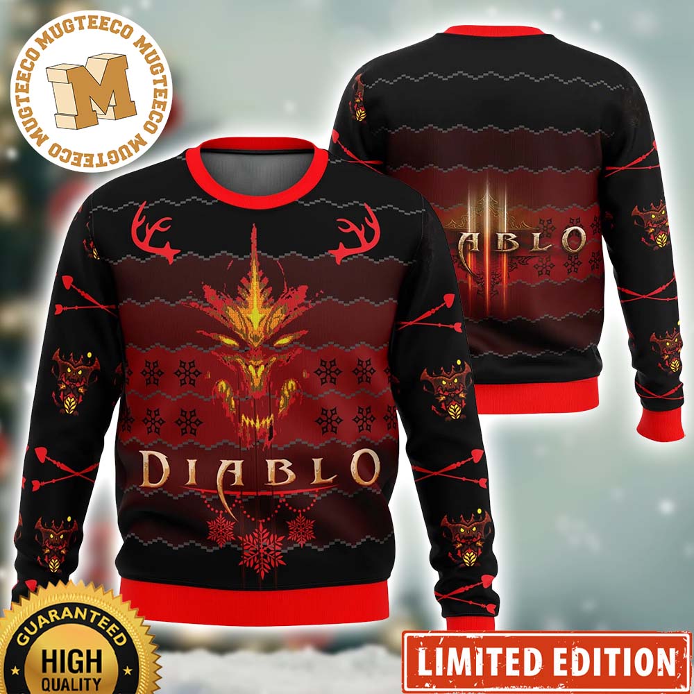 Diablo 3 Xmas 2023 Holiday Custom Name Ugly Christmas Sweater Diablo 3 Xmas 2023 Holiday Custom Name Ugly Christmas Sweater