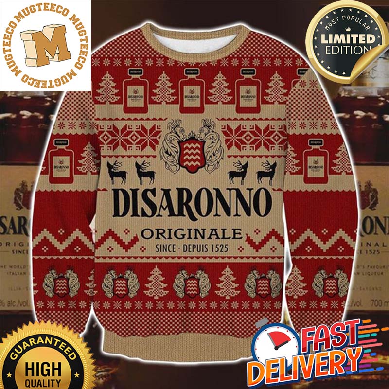 Disaronno Originale Since Depuis 1525 Ugly Christmas Sweater For Holiday 2023 Xmas Gifts Disaronno Originale Since Depuis 1525 Ugly Christmas Sweater For Holiday 2023 Xmas Gifts