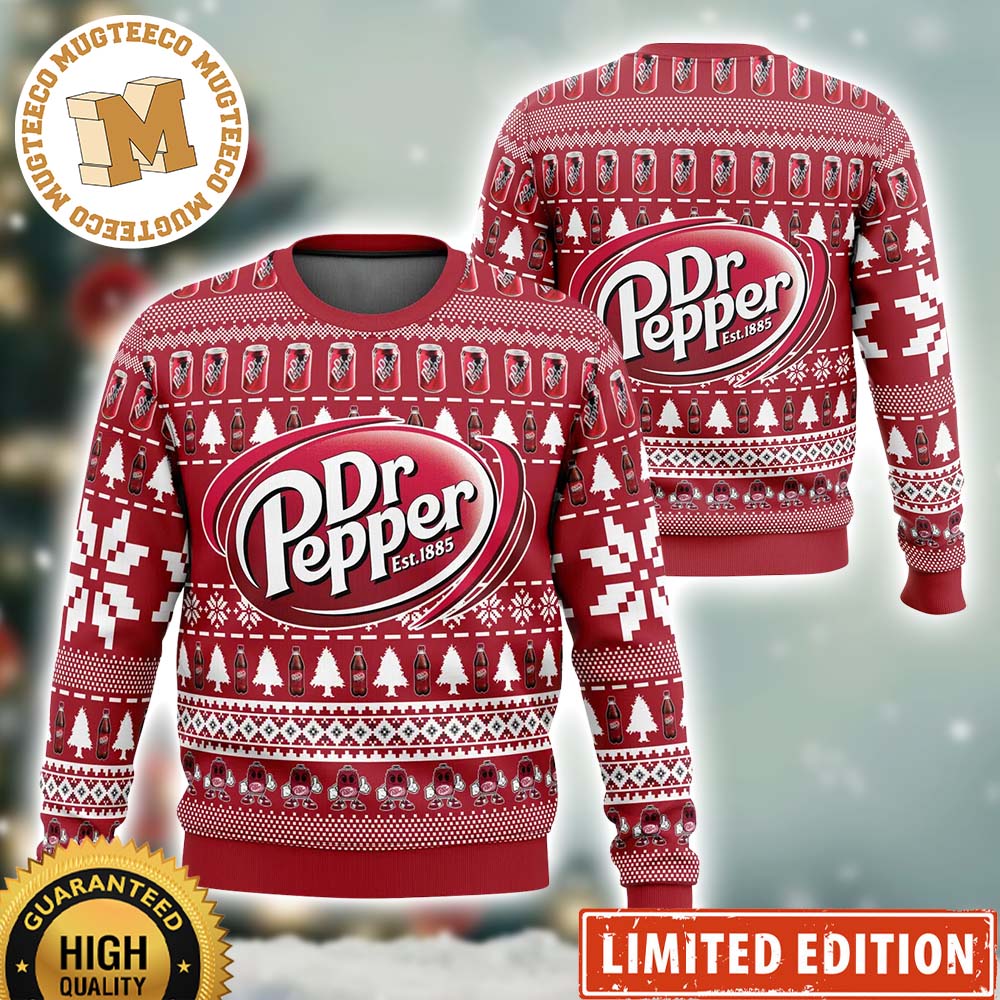 Dr. Pepper Big Logo Xmas 2023 Holiday Custom Name Ugly Christmas Sweater Dr. Pepper Big Logo Xmas 2023 Holiday Custom Name Ugly Christmas Sweater