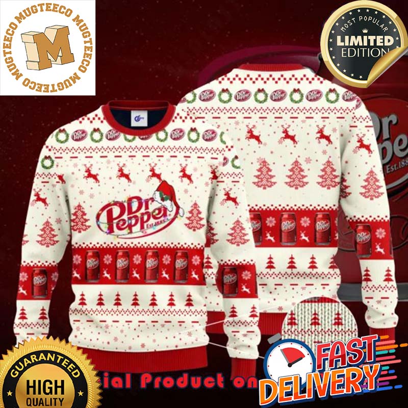 Dr Pepper Santa Hat Reindeer Ugly Christmas Sweater For Holiday 2023 Xmas Gifts Dr Pepper Santa Hat Reindeer Ugly Christmas Sweater For Holiday 2023 Xmas Gifts