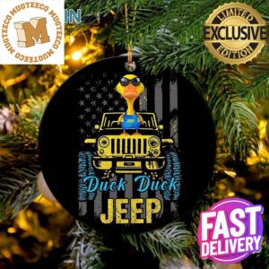 Duck Jeep Driving Funny Xmas Gifts Circle Ornament Christmas Decorations