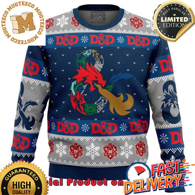 Dungeons And Dragons D-20 Ugly Christmas Sweater For Holiday 2023 Xmas Gifts Dungeons And Dragons D-20 Ugly Christmas Sweater For Holiday 2023 Xmas Gifts