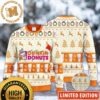 Dunkin Donuts Big Logo Snowflakes And Reindeer Knitting Pattern In Orange And White Christmas Ugly Sweater Dunkin Donuts Big Logo Snowflakes And Reindeer Knitting Pattern In Orange And White Christmas Ugly Sweater