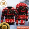 Duvel Beer Bottles In Santa Reindeer And Snow Man Costumes Snowflake Knitting Pattern Christmas Ugly Sweater Duvel Beer Bottles In Santa Reindeer And Snow Man Costumes Snowflake Knitting Pattern Christmas Ugly Sweater