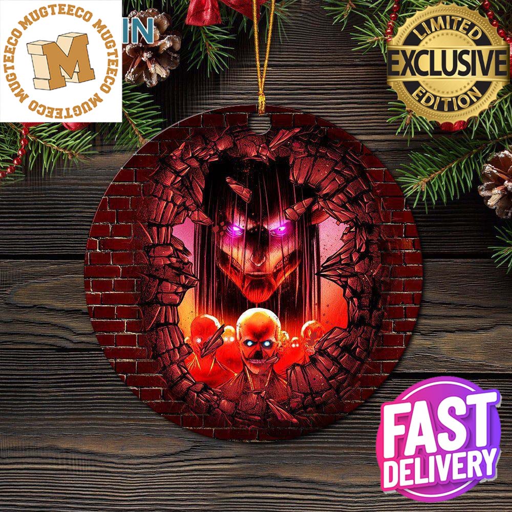 Eren Founding Titan Attack On Titan Break Wall Xmas Gifts For Fan 2023 Holiday Christmas Ornament Eren Founding Titan Attack On Titan Break Wall Xmas Gifts For Fan 2023 Holiday Christmas Ornament