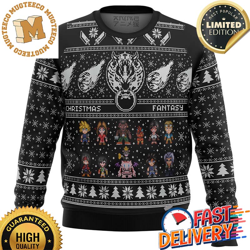 Final Fantasy 7 VII FF7 Xmas 2023 Holiday Ugly Christmas Sweater Final Fantasy 7 VII FF7 Xmas 2023 Holiday Ugly Christmas Sweater