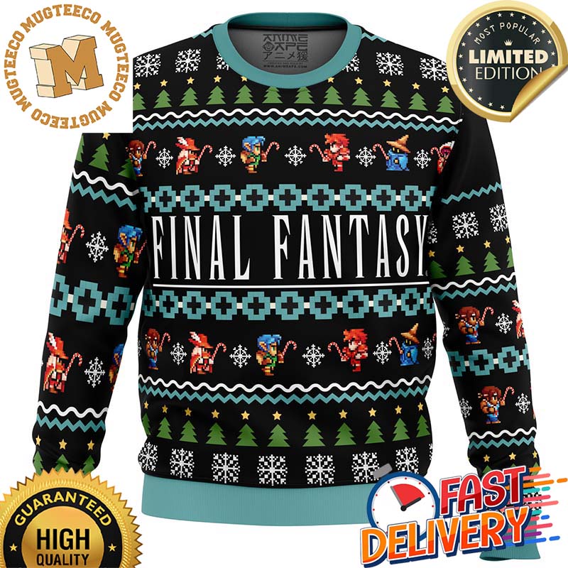 Final Fantasy Pixel Style Ugly Christmas Sweater Final Fantasy Pixel Style Ugly Christmas Sweater