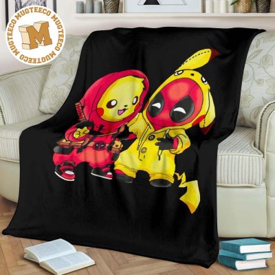 Funny Pikachu Costume Deapool Each Other Fleece Blanket Funny Pikachu Costume Deapool Each Other Fleece Blanket