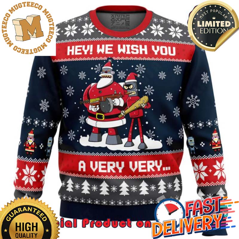 Futurama Hey We Wish You A Very Very Ugly Christmas Sweater For Holiday 2023 Xmas Gifts Futurama Hey We Wish You A Very Very Ugly Christmas Sweater For Holiday 2023 Xmas Gifts