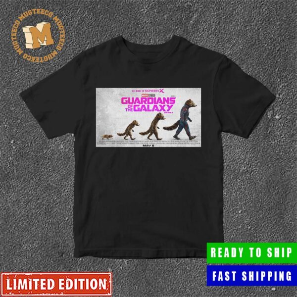 GOGT Vol 3 Evolution Of Rocket Racoon James Gunn Poster Vintage T-Shirt GOGT Vol 3 Evolution Of Rocket Racoon James Gunn Poster Vintage T-Shirt