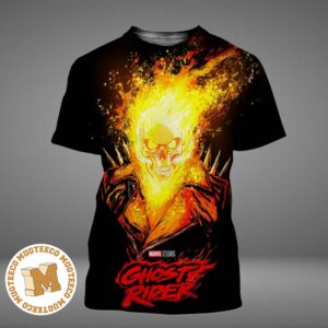 Ghost Rider Hellfire Skull Comic Style Poster All Over Print Shirt