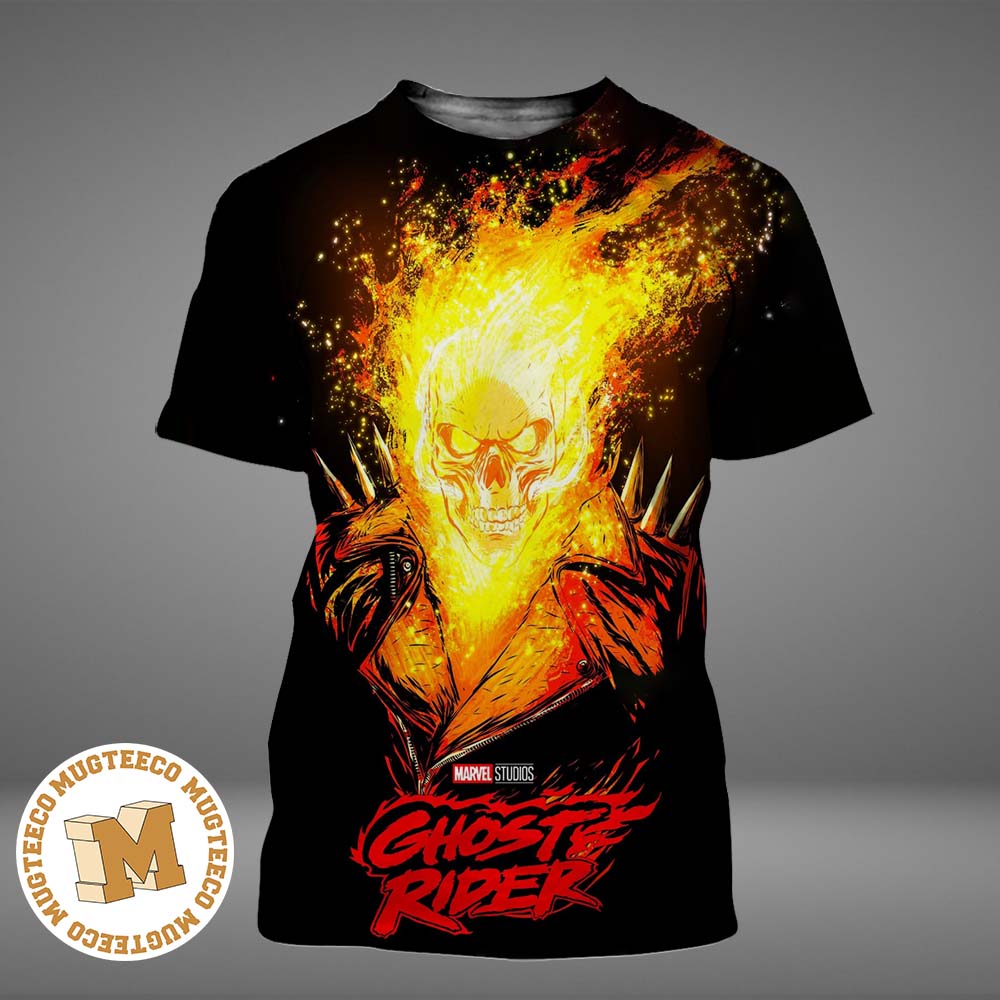 Ghost Rider Hellfire Skull Comic Style Poster All Over Print Shirt Ghost Rider Hellfire Skull Comic Style Poster All Over Print Shirt