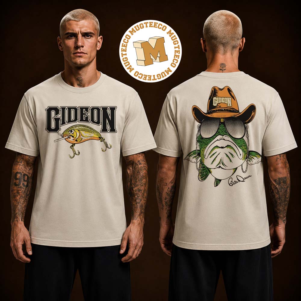 Gideon Cowboy Bass Fishing Vintage Graphic Two Sided Print Unisex T Shirt Gideon Cowboy Bass Fishing Vintage Graphic Two Sided Print Unisex T Shirt