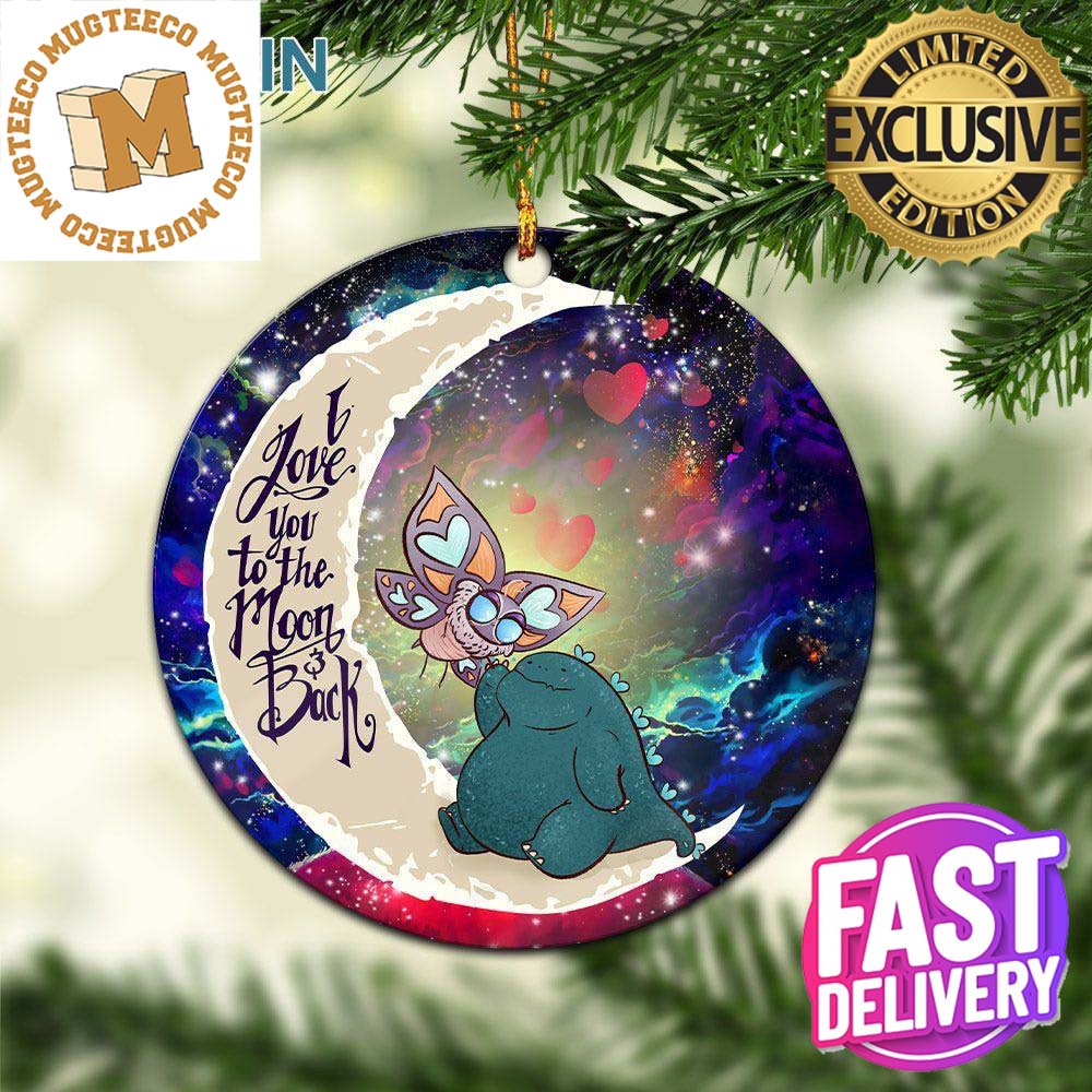 Godzilla And Mothra Love Love You To The Moon And Back Galaxy Ceramic Christmas Tree Decorations Ornament Godzilla And Mothra Love Love You To The Moon And Back Galaxy Ceramic Christmas Tree Decorations Ornament