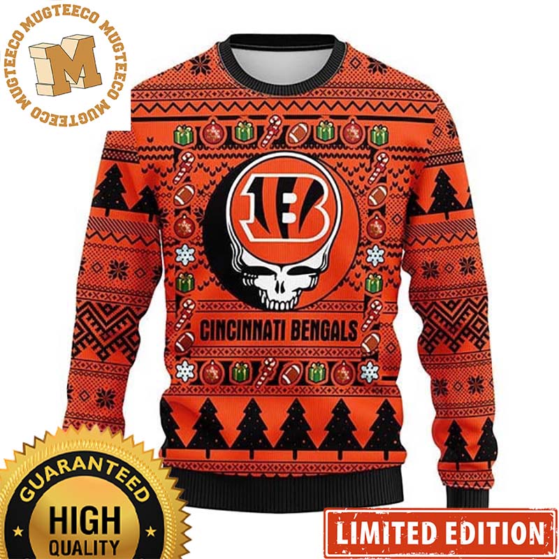 Grateful Dead Cincinnati Bengals Xmas Gifts Ugly Christmas Sweater Grateful Dead Cincinnati Bengals Xmas Gifts Ugly Christmas Sweater