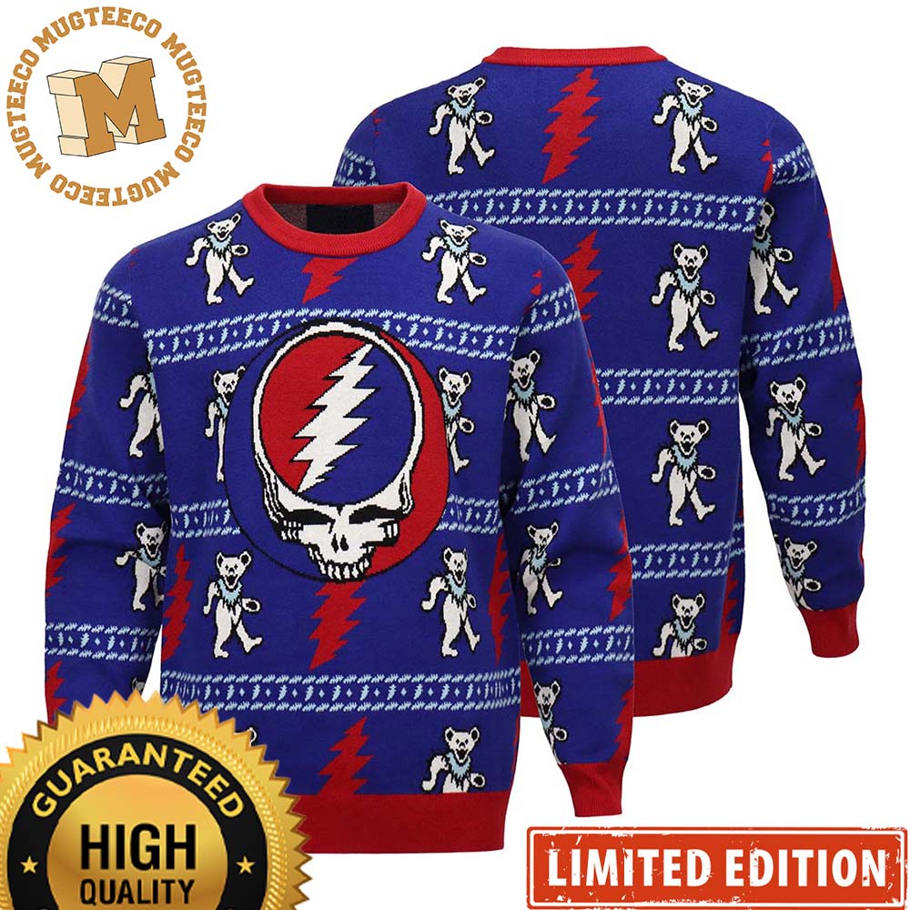 Grateful Dead Sweater Stealie And Dancing Bears Ugly Christmas Sweater Grateful Dead Sweater Stealie And Dancing Bears Ugly Christmas Sweater
