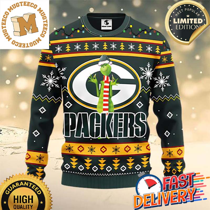 Green Bay Packers Grinch Ugly Christmas Sweater Green Bay Packers Grinch Ugly Christmas Sweater