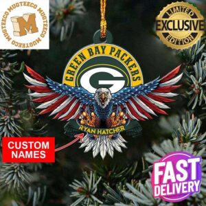 Green Bay Packers NFL American US Eagle Personalized Xmas Christmas Tree Decorations Ornament