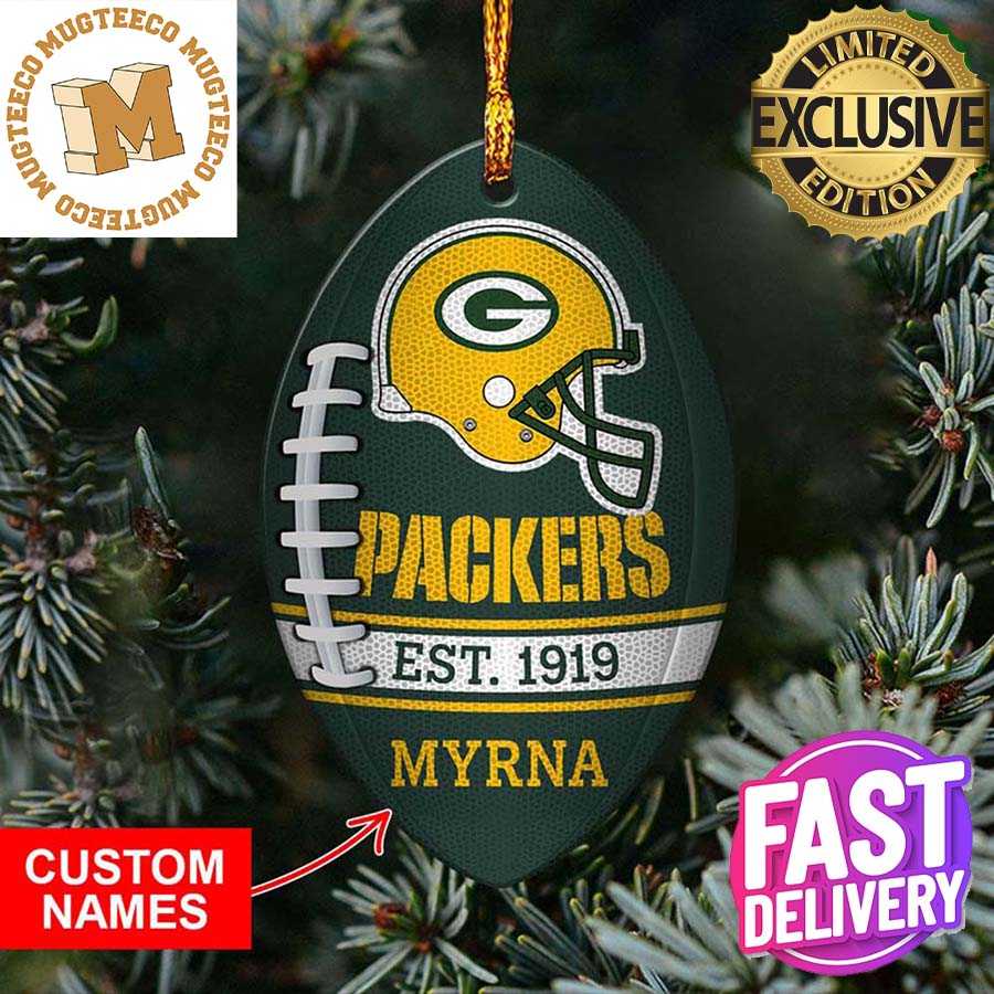 Green Bay Packers NFL Football Personalized Xmas Gift For Fans Christmas Tree Decorations Ornament Green Bay Packers NFL Football Personalized Xmas Gift For Fans Christmas Tree Decorations Ornament