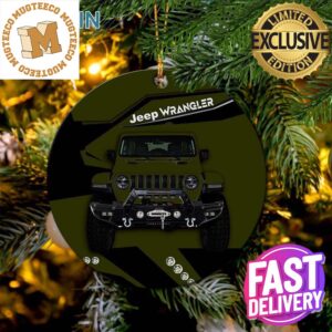 Green Jeep Xmas Gifts 2023 Christmas Decorations Ornament