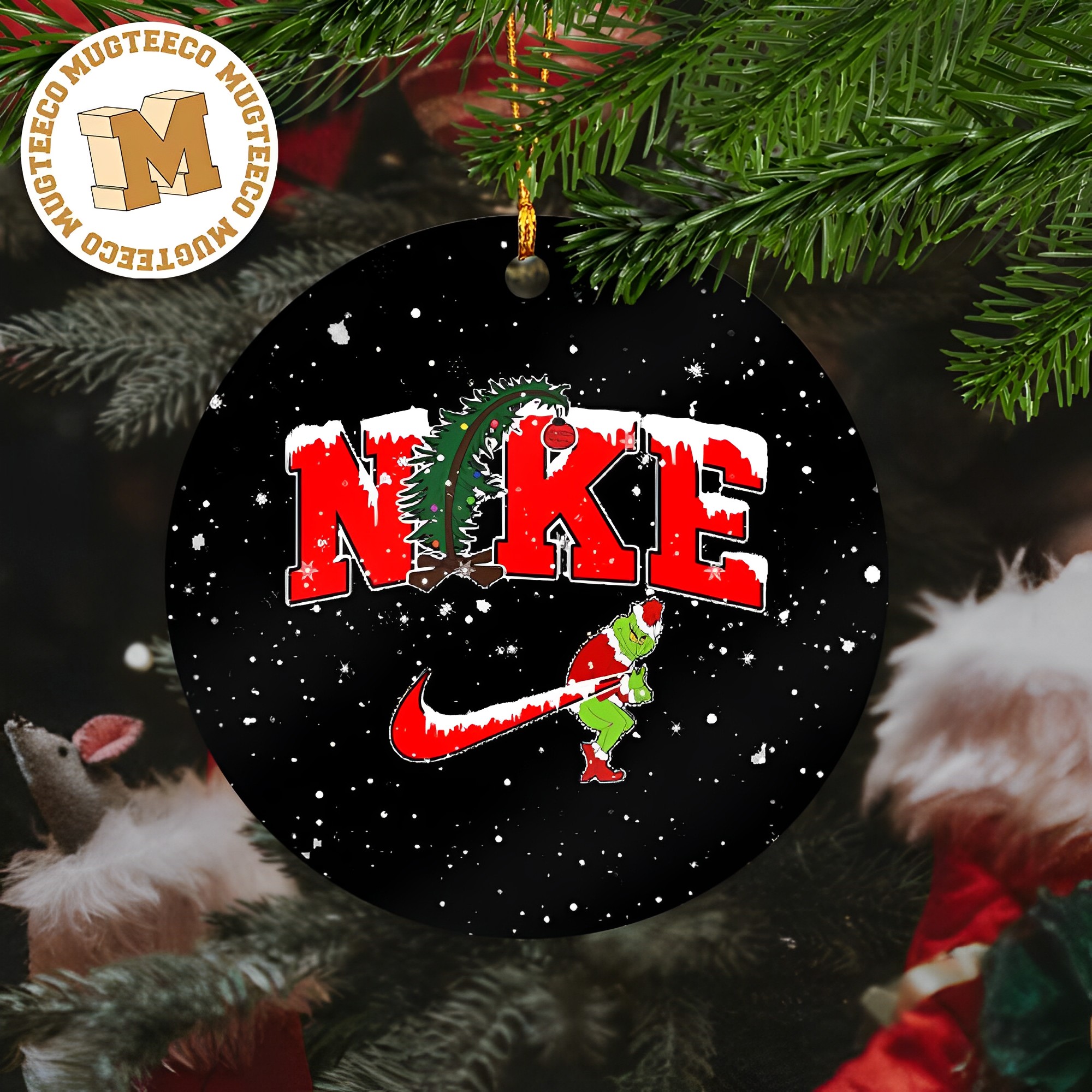 Grinch Nike Xmas Grinch Stole The Swoosh Funny 2023 Holiday Christmas Ornament Grinch Nike Xmas Grinch Stole The Swoosh Funny 2023 Holiday Christmas Ornament