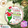 Grinch Santa Hand Holding Cannabis Marijuana Weed 420 Christmas Decorations Ornament