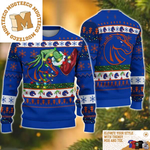 Grinch Stole Boise State Broncos NCAA Funny Xmas 2023 Gift For Holiday Ugly Christmas Sweater Grinch Stole Boise State Broncos NCAA Funny Xmas 2023 Gift For Holiday Ugly Christmas Sweater