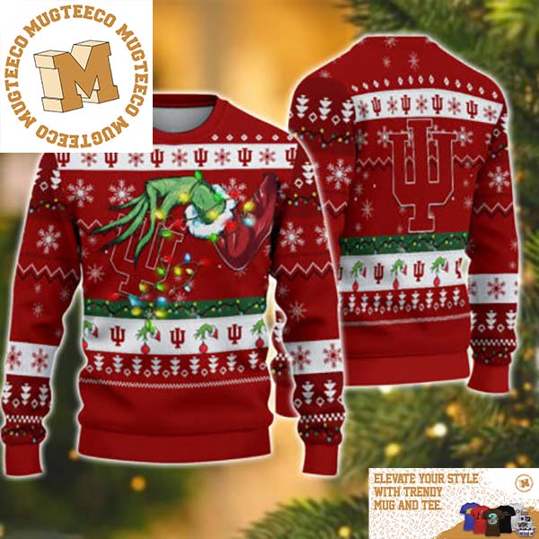 Grinch Stole Indiana Hoosiers NCAA Funny Xmas 2023 Gift For Holiday Ugly Christmas Sweater Grinch Stole Indiana Hoosiers NCAA Funny Xmas 2023 Gift For Holiday Ugly Christmas Sweater