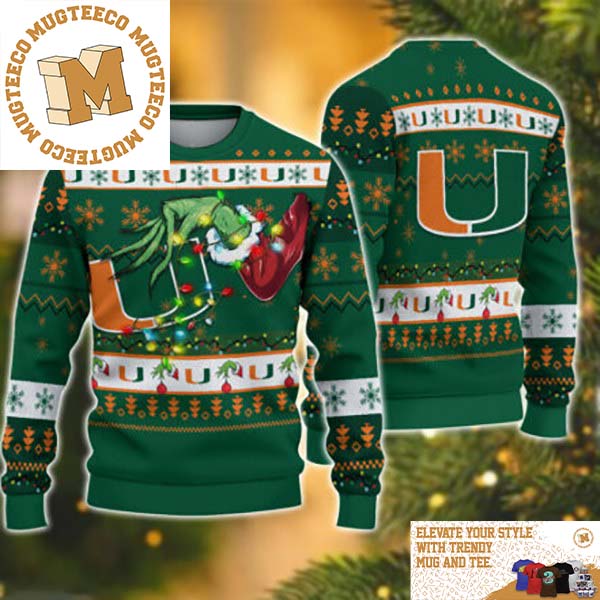 Grinch Stole Miami Hurricanes NCAA Funny Xmas 2023 Gift For Holiday Ugly Christmas Sweater Grinch Stole Miami Hurricanes NCAA Funny Xmas 2023 Gift For Holiday Ugly Christmas Sweater