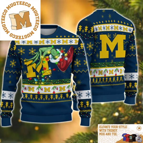 Grinch Stole Michigan Wolverines NCAA Funny Xmas 2023 Gift For Holiday Ugly Christmas Sweater Grinch Stole Michigan Wolverines NCAA Funny Xmas 2023 Gift For Holiday Ugly Christmas Sweater