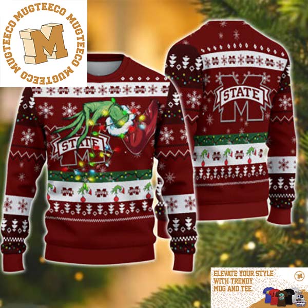 Grinch Stole Mississippi State Bulldogs NCAA Funny Xmas 2023 Gift For Holiday Ugly Christmas Sweater Grinch Stole Mississippi State Bulldogs NCAA Funny Xmas 2023 Gift For Holiday Ugly Christmas Sweater