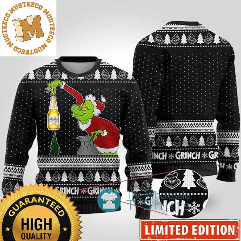 Grinch Stole Modelo Christmas Black Ugly Sweater Grinch Stole Modelo Christmas Black Ugly Sweater