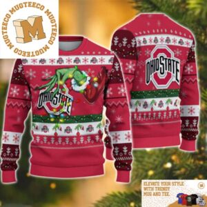 Grinch Stole Ohio State Buckeyes NCAA Funny Xmas 2023 Gift For Holiday Ugly Christmas Sweater