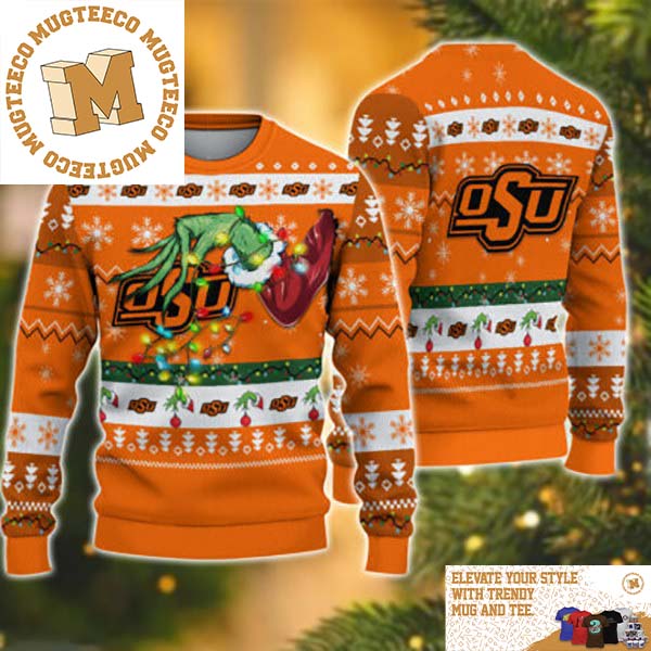 Grinch Stole Oklahoma State Cowboys NCAA Funny Xmas 2023 Gift For Holiday Ugly Christmas Sweater Grinch Stole Oklahoma State Cowboys NCAA Funny Xmas 2023 Gift For Holiday Ugly Christmas Sweater