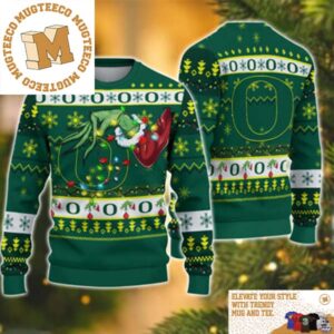 Grinch Stole Oregon Ducks NCAA Funny Xmas 2023 Gift For Holiday Ugly Christmas Sweater
